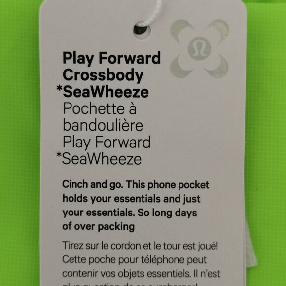 2 x NWT LULULEMON SEAWHEEZE ABTH Neon Green Play Forward Crossbody Bag 4.1"x7.8" - Picture 8 of 9